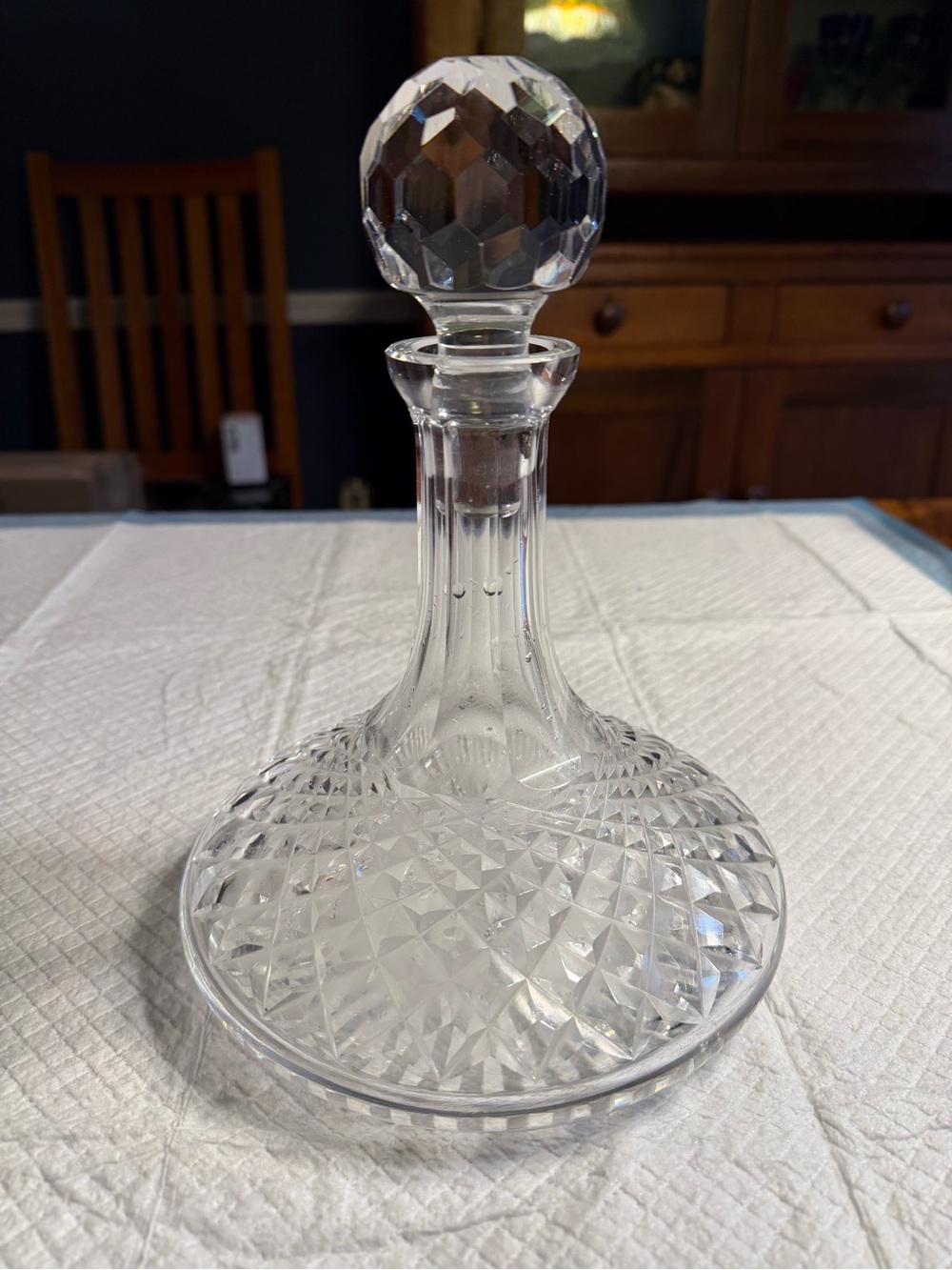 Waterford Crystal Alana Ships Decanter with stopper, Mint condition.